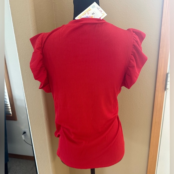 LulaRoe Leann ruffle top. Size XS. - Picture 3 of 7